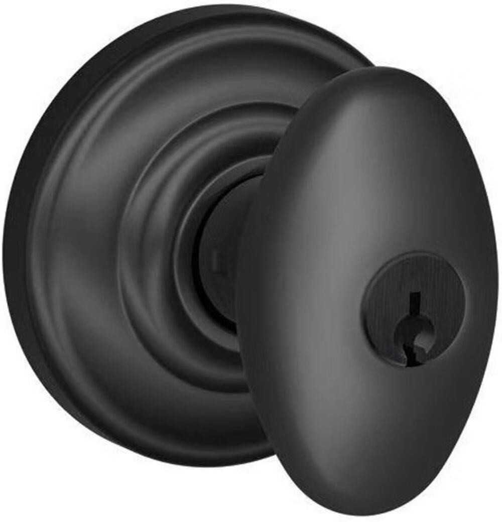 SCHLAGE F51A SIE 622 AND Siena Knob with Andover Trim Keyed Entry LocMatte Black